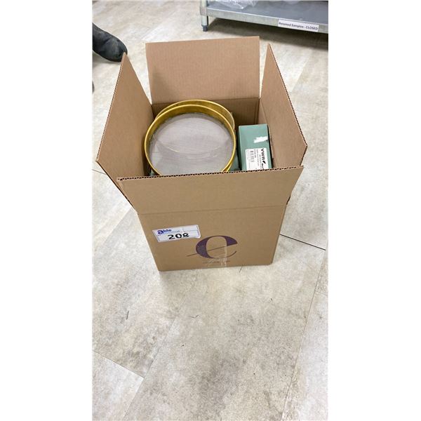GROUP LOT OF VWR STANDARD TESTING SIEVES. VARIOUS SIZES.