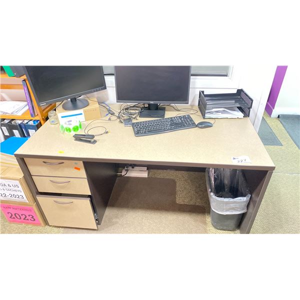 60" DESK WITH MOBILE CART, 2 X 66X66" CORNER DESKS WITH MOBILE CARTS, 85" CORNER DESK WITH MOBILE
