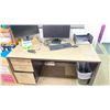 Image 1 : 60" DESK WITH MOBILE CART, 2 X 66X66" CORNER DESKS WITH MOBILE CARTS, 85" CORNER DESK WITH MOBILE