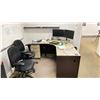 Image 4 : 2 X 66" CORNER DESKS WITH MOBILE OFFICE CARTS, 4' DESK, 4 X LENOVO MONITORS, ASST OFFICE TYPE