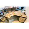 Image 5 : DESKS AND MONITORS IN OFFICE A 205. 60" DESK, 48" DESK, 4X 66" CORNER DESKS, MOBILE OFFICE CARTS,
