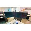 Image 7 : DESKS AND MONITORS IN OFFICE A 205. 60" DESK, 48" DESK, 4X 66" CORNER DESKS, MOBILE OFFICE CARTS,