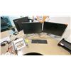 Image 8 : DESKS AND MONITORS IN OFFICE A 205. 60" DESK, 48" DESK, 4X 66" CORNER DESKS, MOBILE OFFICE CARTS,