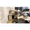 Image 2 : GROUP LOT IN OFFICE A 204. 90" CORNER DESK WITH MOBILE CARTS, POTTED TREE, 2X 66" CORNER DESKS WITH