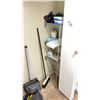Image 2 : CONTENTS OF CLOSET NEAR SCIENCE ROOM. 7 HARD HATS, BAG, WET FLOOR SIGNS, BRUSH AND DUSTPAN, LAB
