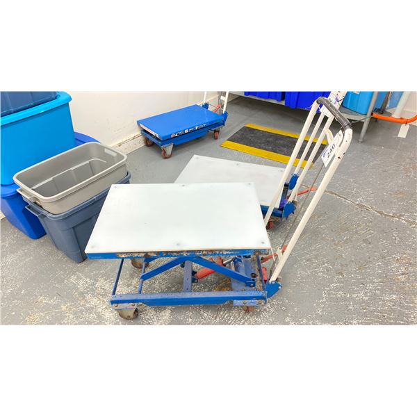 MANUAL LIFT TABLE ON WHEELS 150 KG CAPACITY MODEL BS15 LOCATED IN PRE-WEIGH ROOM