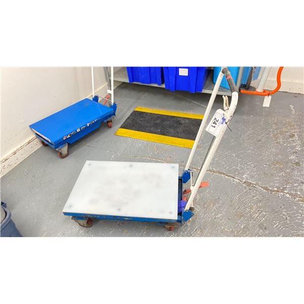 MANUAL LIFT TABLE ON WHEELS 150 KG CAPACITY MODEL BS15 LOCATED IN PRE-WEIGH ROOM