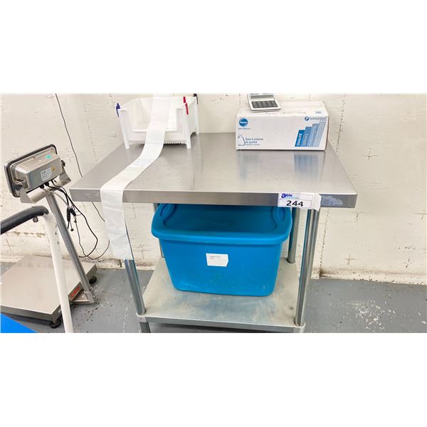 24"X30" STAINLESS PREP TABLE NO CONTENTS LOCATED IN PRE-WEIGH ROOM