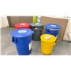 Image 1 : GROUP LOT ASST WASTE BINS WITH LIDS. LOCATED IN PRE-WEIGH ROOM