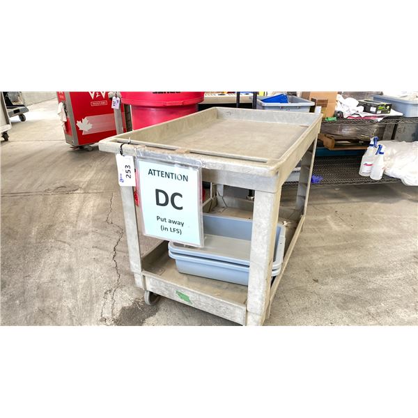 RUBBERMAID ROLLING CART NO CONTENTS