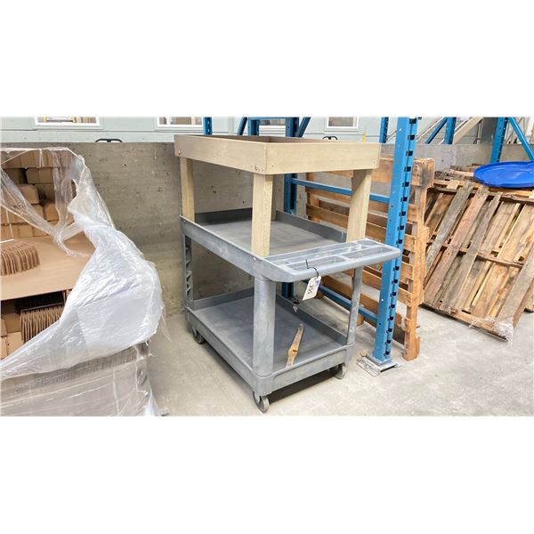 RUBBERMAID ROLLING CART WITH RISER NO CONTENTS