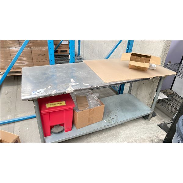 6'X30" STAINLESS PREP TABLE SLIGHTLY BEAT UP NO CONTENTS