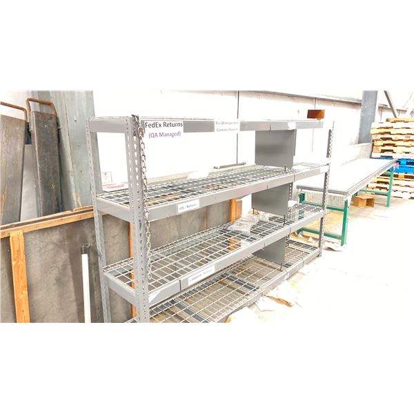 8'X20"X5' METAL SHELVING WITH WIRE RACKS