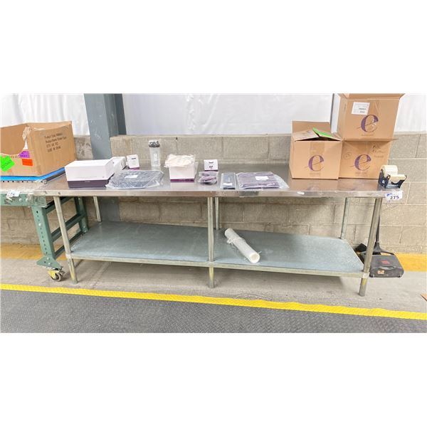 8'X30" STAINLESS PREP TABLE NO CONTENTS