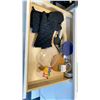 Image 9 : CONTENTS OF PRODUCT TEST KITCHEN. MEASURING CUPS, SPOONS, GLOVES, BOWLS, CUTTING BOARDS, UTENSILS,