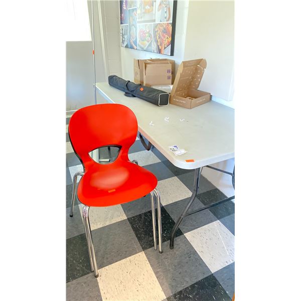 6' FOLDING TABLE, 2 CHAIRS, POP UP DISPLAY AND SPARE CARTRIDGE