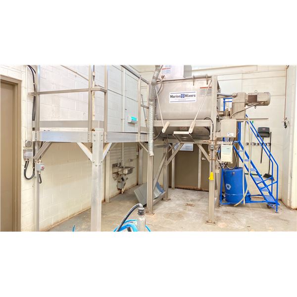 MARION PADDLE BLENDER/MIXER MODEL SPS-3648. 30 CU FT CAPACITY. 36"X48" BIN SIZE. EXTRA TOOLING AND