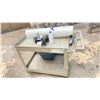 Image 1 : CART WITH CONTENTS. LARGE ROLL HEAVY POLY 12.5' WIDE WITH LOTS ON ROLL, TAPE, EAR PROTECTORS