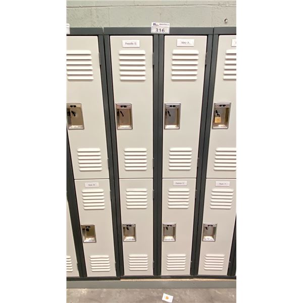 2'X6' SECTION OF LOCKER. 4 DOORS IN EACH
