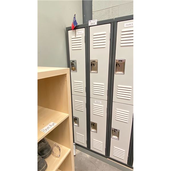 2'X6' SECTION OF LOCKER. 4 DOORS IN EACH