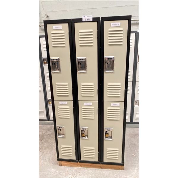 3X 2 DOOR 1' SECTIONS LOCKERS. 1'X6' EACH