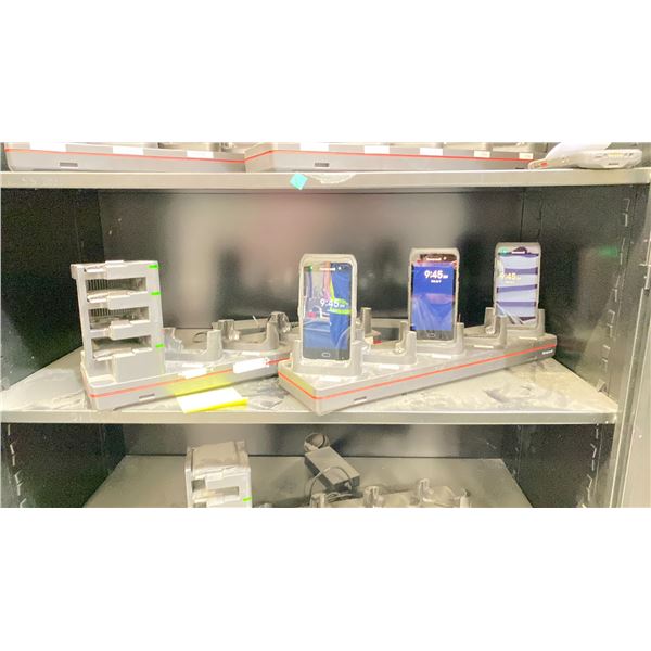 GROUP LOT OF 9 HANDHELD SCANNERS CT-45 WITH CHARGING DOCKS. RETAIL VALUE OVER $20,000