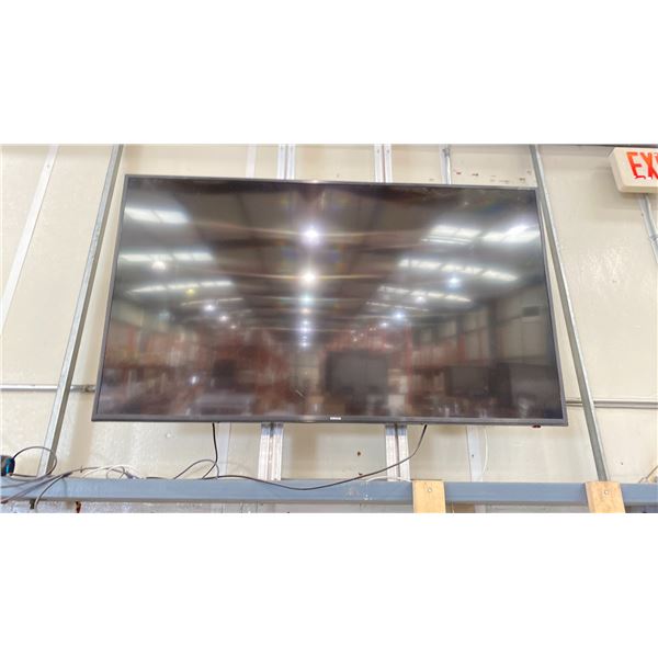 65" SAMSUNG TV. NOTE THERE IS A SCRATCH NOTICED WHEN OFF BUT NOT VISIBLE WHEN TURNED ON