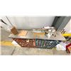 Image 3 : 2 METAL NUTS AND BOLTS BINS WITH CONTENTS. OVERALL 6'WX42"H WITH STAINLESS STEEL TOP