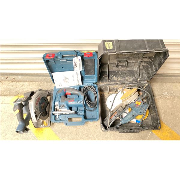 BOSCH ELECTRIC CIRCULAR SAW MODEL CS20 AND BOSCH JIGSAW MODEL JS470E AND BOSCH ELECTRIC SANDER