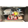 Image 2 : BLACK METAL 36" STORAGE CABINET WITH CONTENTS SNAP RINGS, O-RINGS, COTTER PINS, GROMMET KIT, C