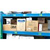 Image 1 : SHELF LOT OF PPE ITEMS. 7 CASES OF 3M PARTICLE RESPIRATORS N95, 2 CASES ULINE POLY COATED GOWNS,