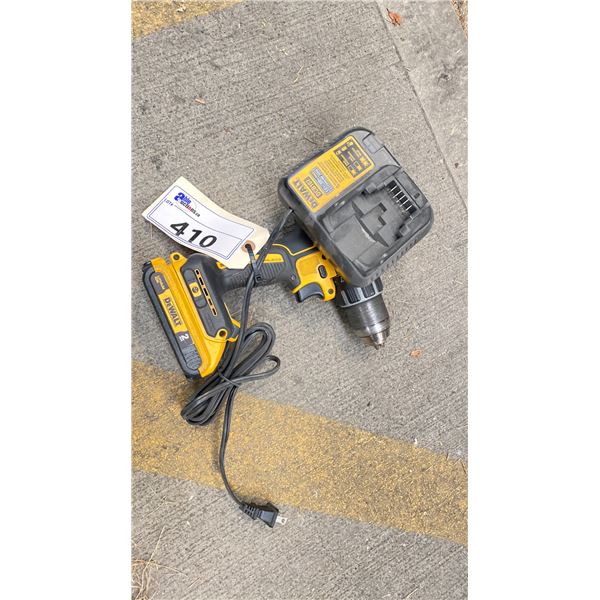 DEWALT CORDLESS DRILL WITH 20V BATTERY AND CHARGER-BRUSHLESS