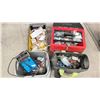 Image 3 : WALL MOUNT METAL BOX WITH ASST SCREWS, NUTS, BATTERY CHARGER 10/2AMP, BIN OF TAPE, STEP STOOL TYPE
