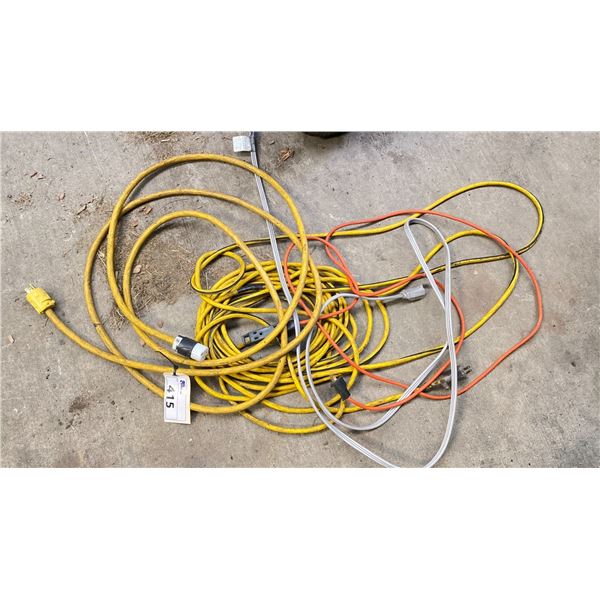 4 EXTENSION CORDS. ONE IS VERY HEAVY DUTY