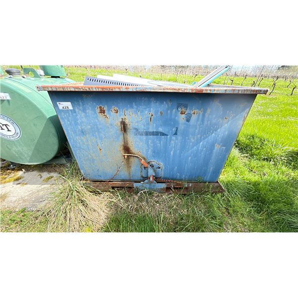60" WIDE FORKLIFT DUMPING BIN WITH SCRAP METAL
