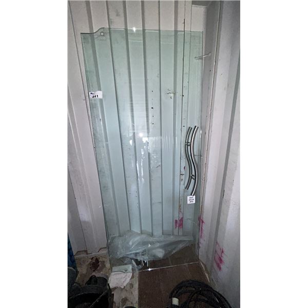 GLASS DOOR WITH HINGE COMPONENTS 35.5"X83.5"