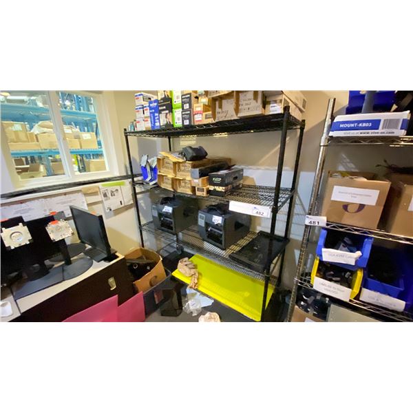BLACK METRO RACK 60"X2' LOCATED IN TONER ROOM NO CONTENTS ON WHEELS