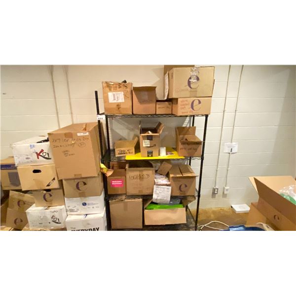 BLACK METRO RACK 48X18" NO CONTENTS. 4 SHELVES. LOCATED IN TONER ROOM