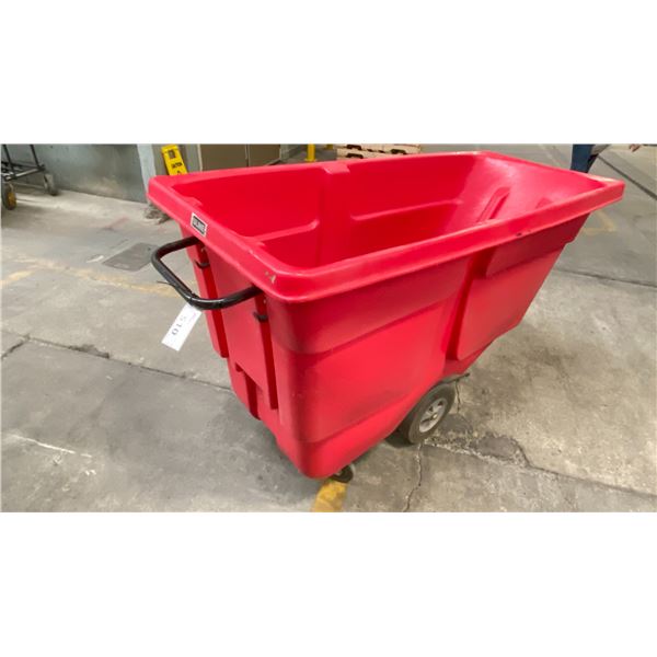 RED ULINE ROLLING DUMP CART 6' LONG