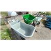 Image 1 : 3 PIECES. JD TOW SPREADER REQUIRES SERVICING, SMALL DUMP CART, PRIZE LAWN CBR SEED SPREADER