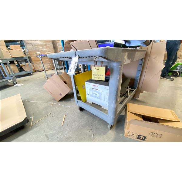 RUBBERMAID ROLLING CART 48X25" NO CONTENTS