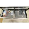 Image 3 : HUSKY TOOL BOX WORK BENCH 48"X18" ON WHEELS. WITH CONTENTS. SOCKET SET, PRY BARS, COMBINATION