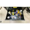Image 2 : MASTERCRAFT MAXIMUM TOOLBOX WITH CONTENTS. 25" WIDE. HAS POP UP PEGBOARD, ELECTRICAL SUPPLIES, ETC