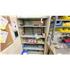 Image 1 : 4' X 2' X 6' METAL SHELF WITH CONTENTS. NUTS AND BOLTS, HELICOILS, FUSES, FITTINGS, SQUARE KEYS, ETC