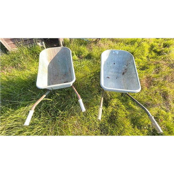 GROUP LOT. 2 WHEELBARROWS, 2 BENCHES-ONE NEEDS REPAIR, ANY CONTENTS IN SHED BESIDE IT IF WANTED