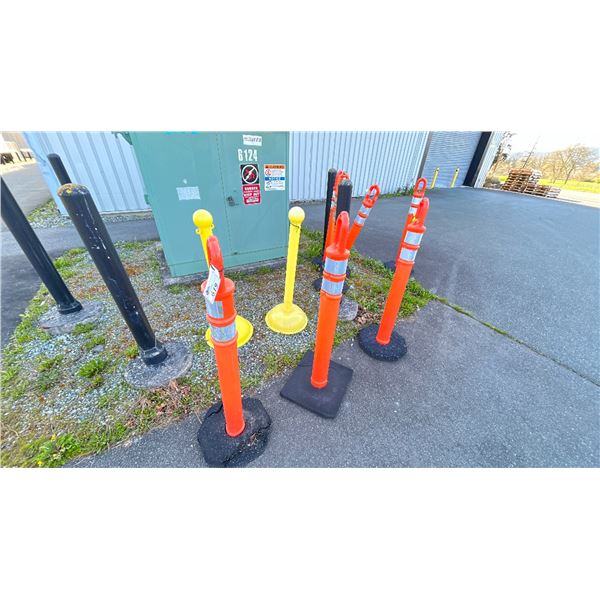 9 STANCHIONS OUTSIDE SHIPPING BUILDING