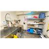 Image 2 : CONTENTS OF JANITORIAL ROOM INC BASINS, MOPS, MOP BUCKETS, STAINLESS SHOVEL, BOWLS, TOTES, COAT