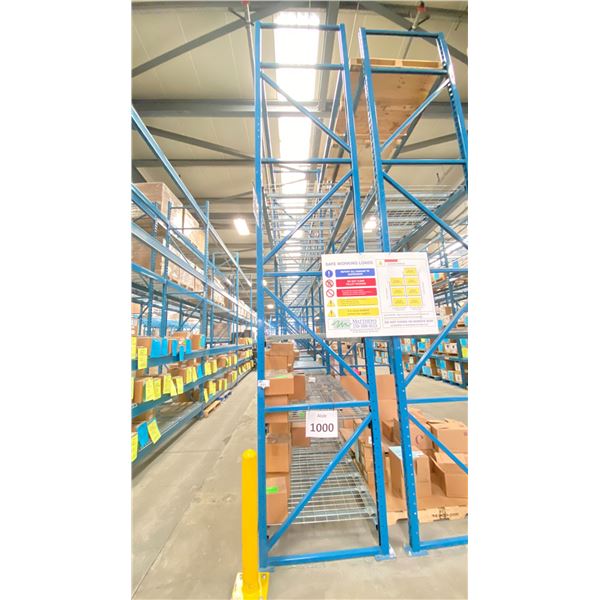 ONE ROW OF RACKING. 42" DEEP. 5 X 18' HIGH FRAMES, 8 X 12' HIGH FRAMES, 76 X 8' BEAMS. 72 X 4'
