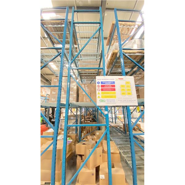 ONE ROW OF RACKING. 42" DEEP. 1 X 18' HIGH FRAMES, 2 X 16' HIGH FRAMES, 7 X 12' HIGH FRAMES,