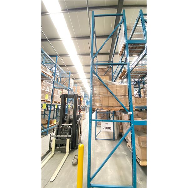 ONE ROW OF RACKING. 42" DEEP. 3 X 18' HIGH FRAMES, 10 X 12' HIGH FRAMES,